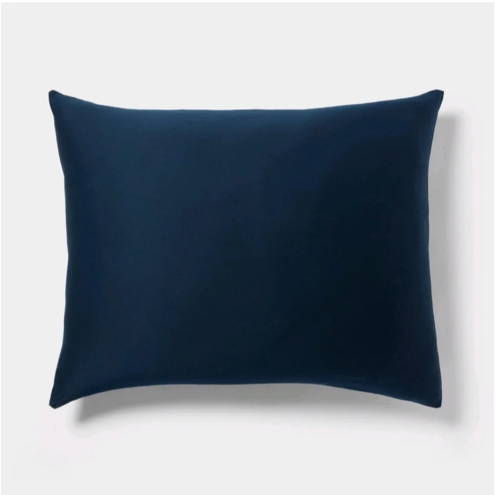 Threshold King Washed Cotton Sateen Duvet Cover and Sham Set Dark Navy